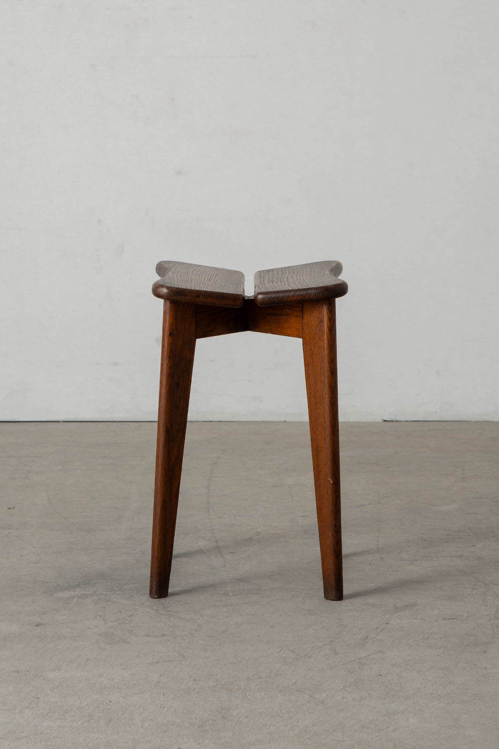 C-992 Trèfle Stool by Marcel Gascoin in Wood