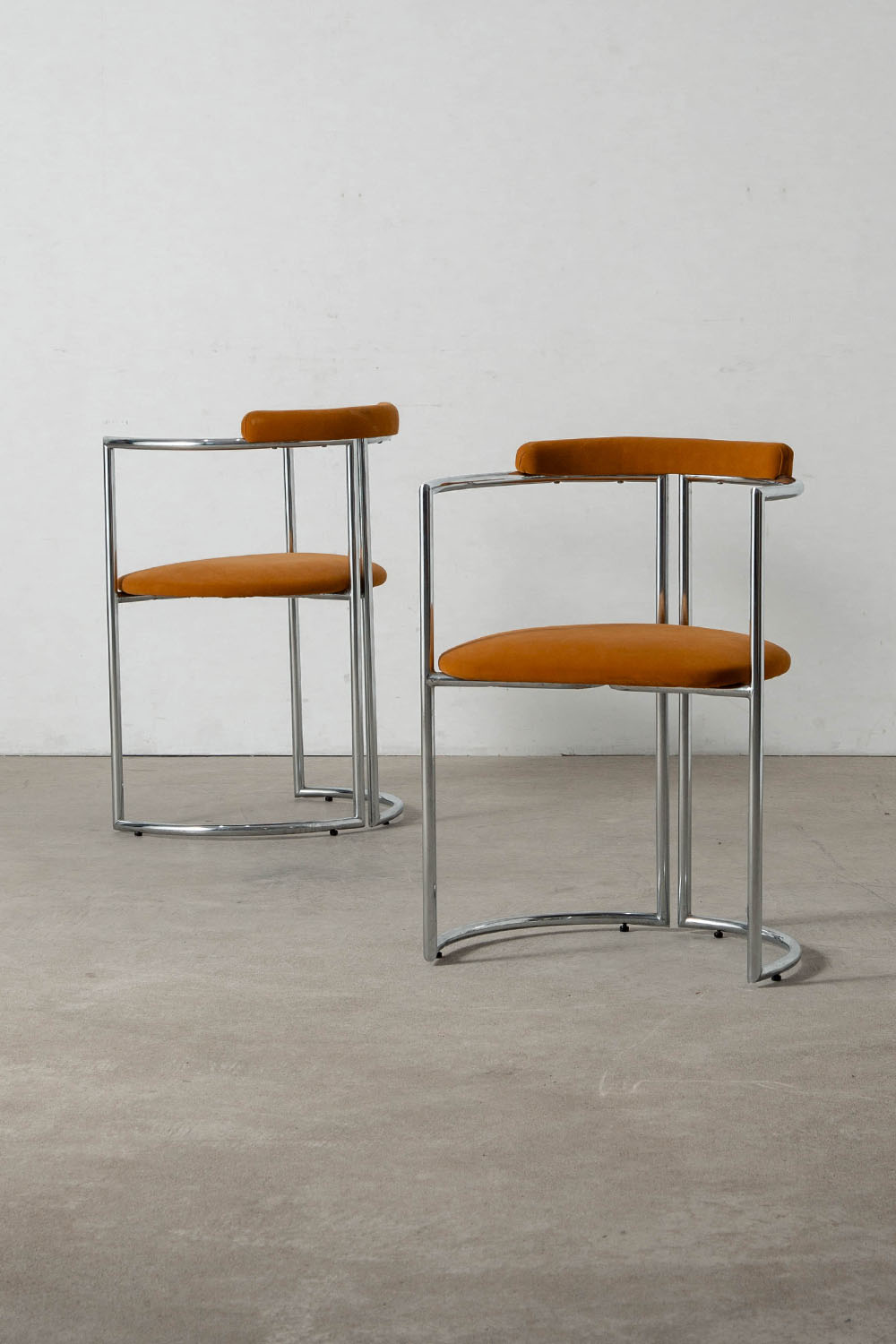 Dining Chair by Arredo Paderno in Chrome and Fabric