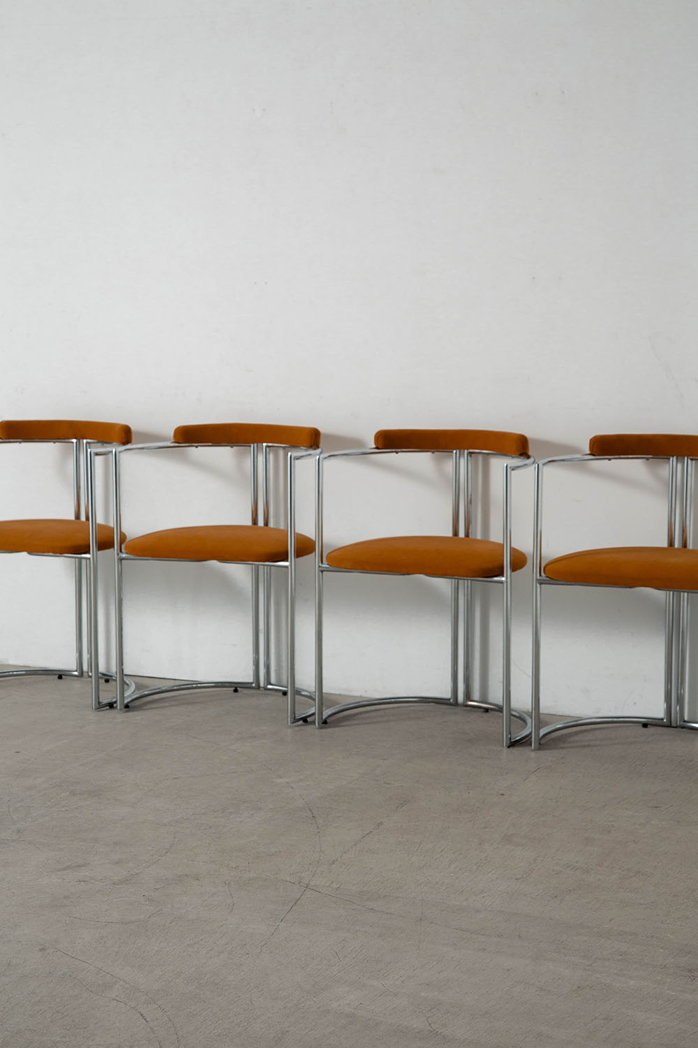 Dining Chair by Arredo Paderno in Chrome and Fabric