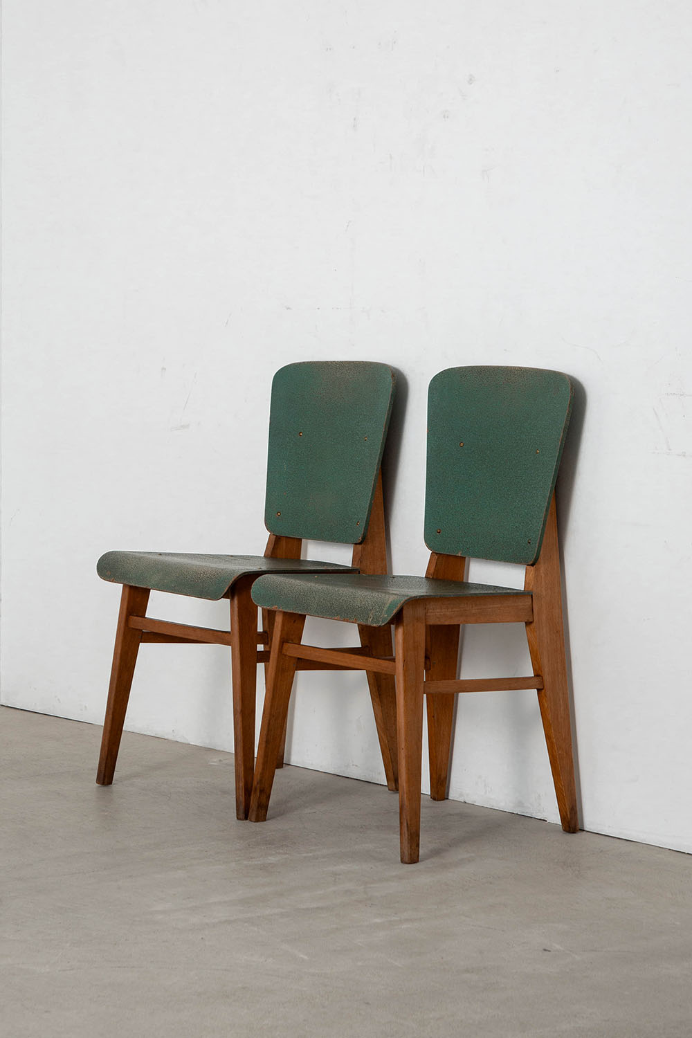 Jean Prouvé Style Dining Chair for Vauconsant in Wood