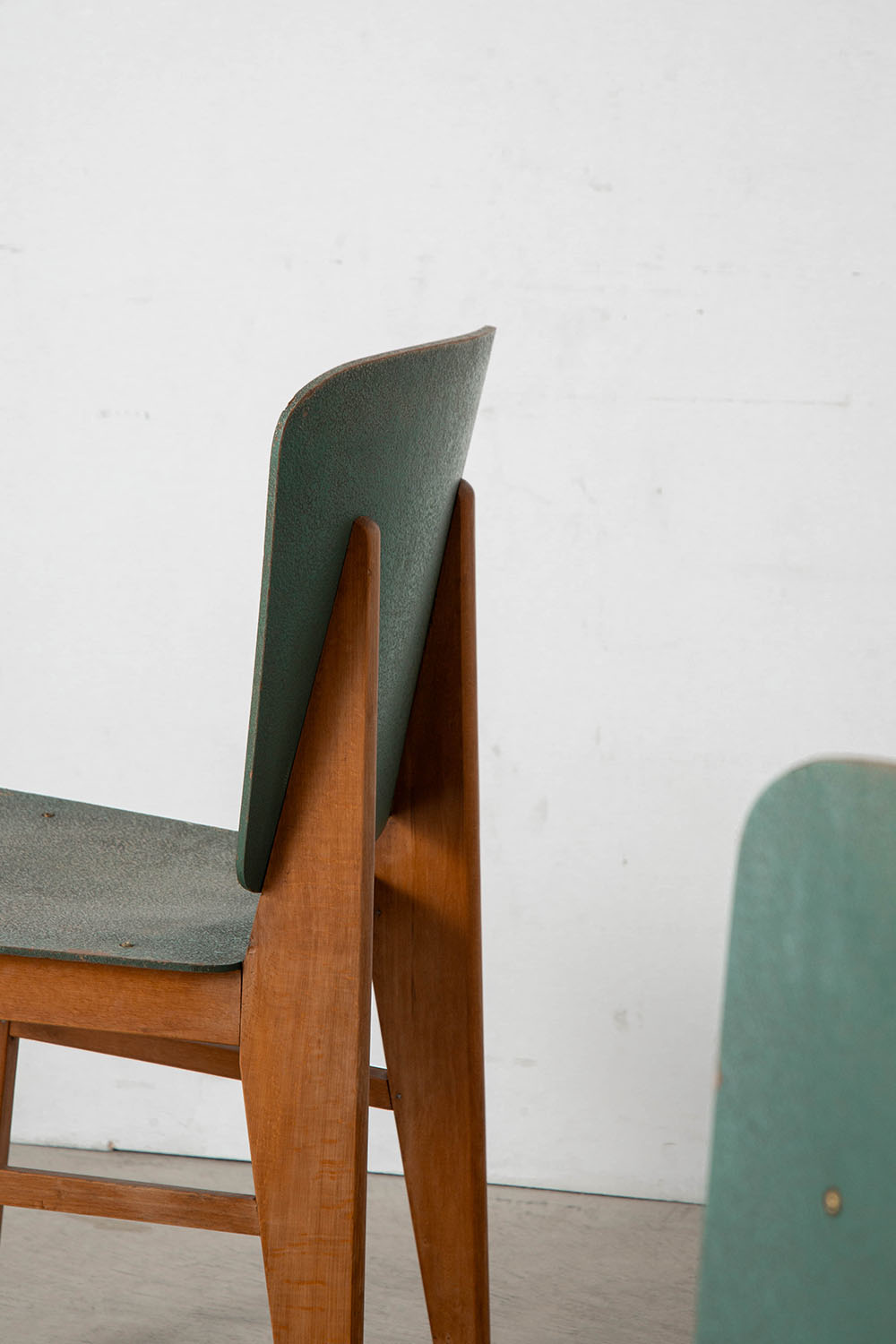 Jean Prouvé Style Dining Chair for Vauconsant in Wood