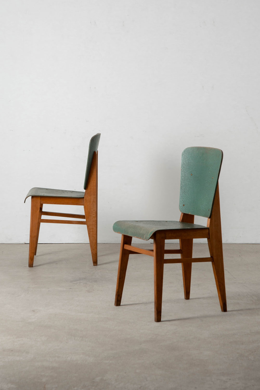 Jean Prouvé Style Dining Chair for Vauconsant in Wood