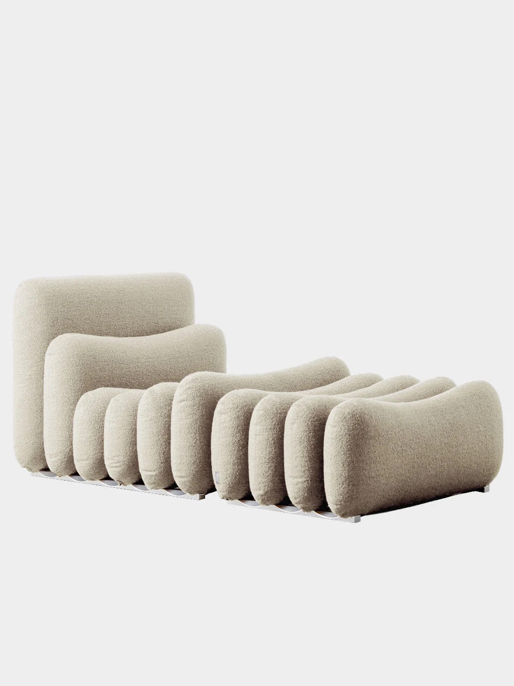 Additional System Armchair and Ottoman by Joe Colombo for Tacchini in Fabric&nbsp;Dionea 01