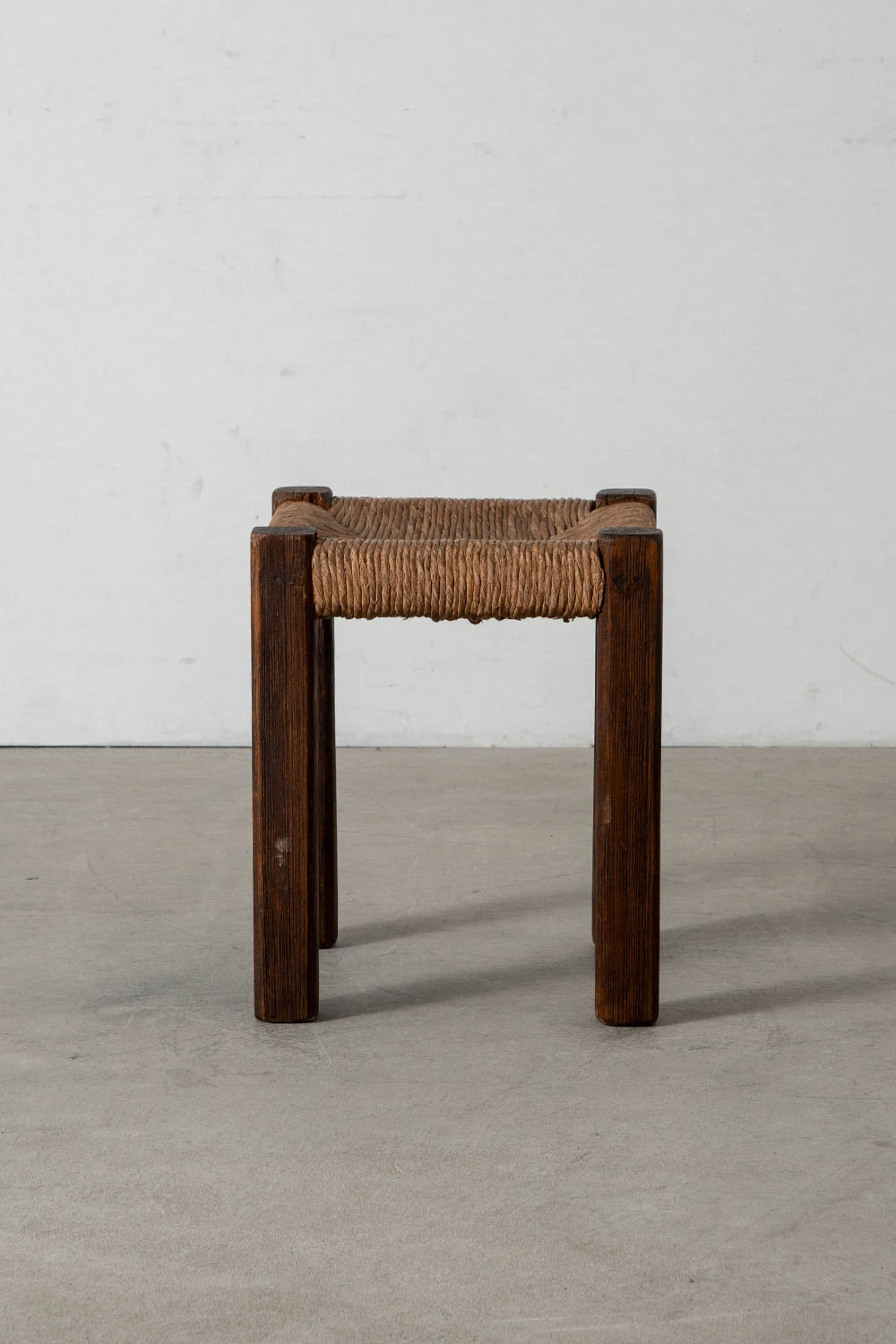Stool in Wood and Rush Seat