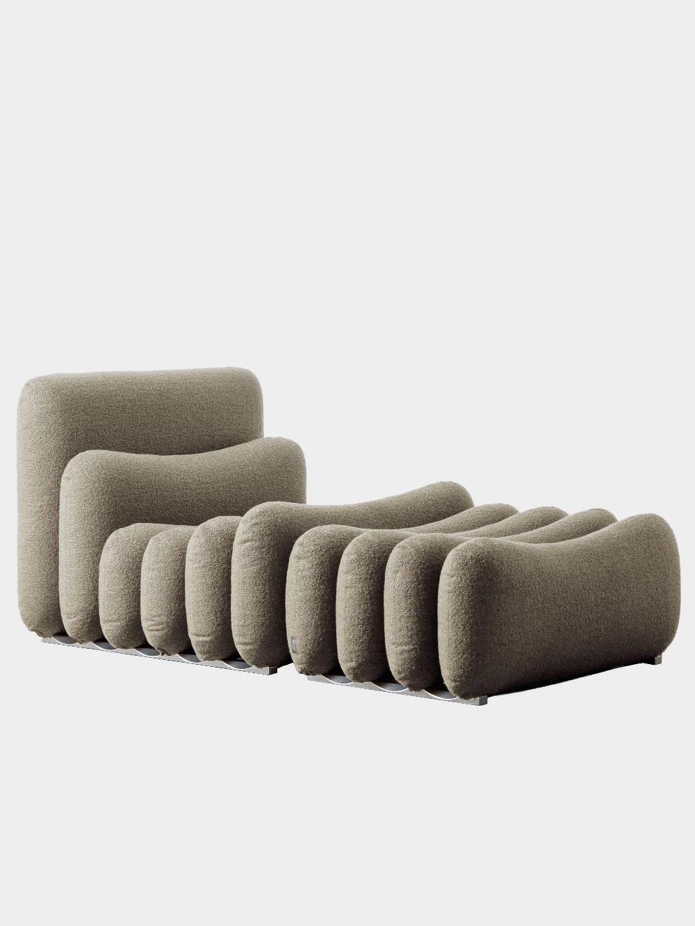 Additional System Armchair and Ottoman by Joe Colombo for Tacchini in Fabric&nbsp;Dionea 02