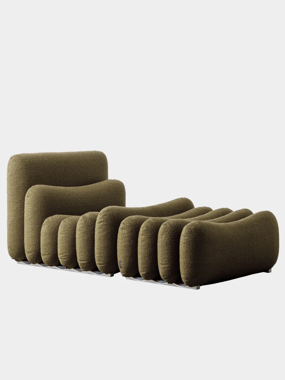 Additional System Armchair and Ottoman by Joe Colombo for Tacchini in Fabric&nbsp;Dionea 03