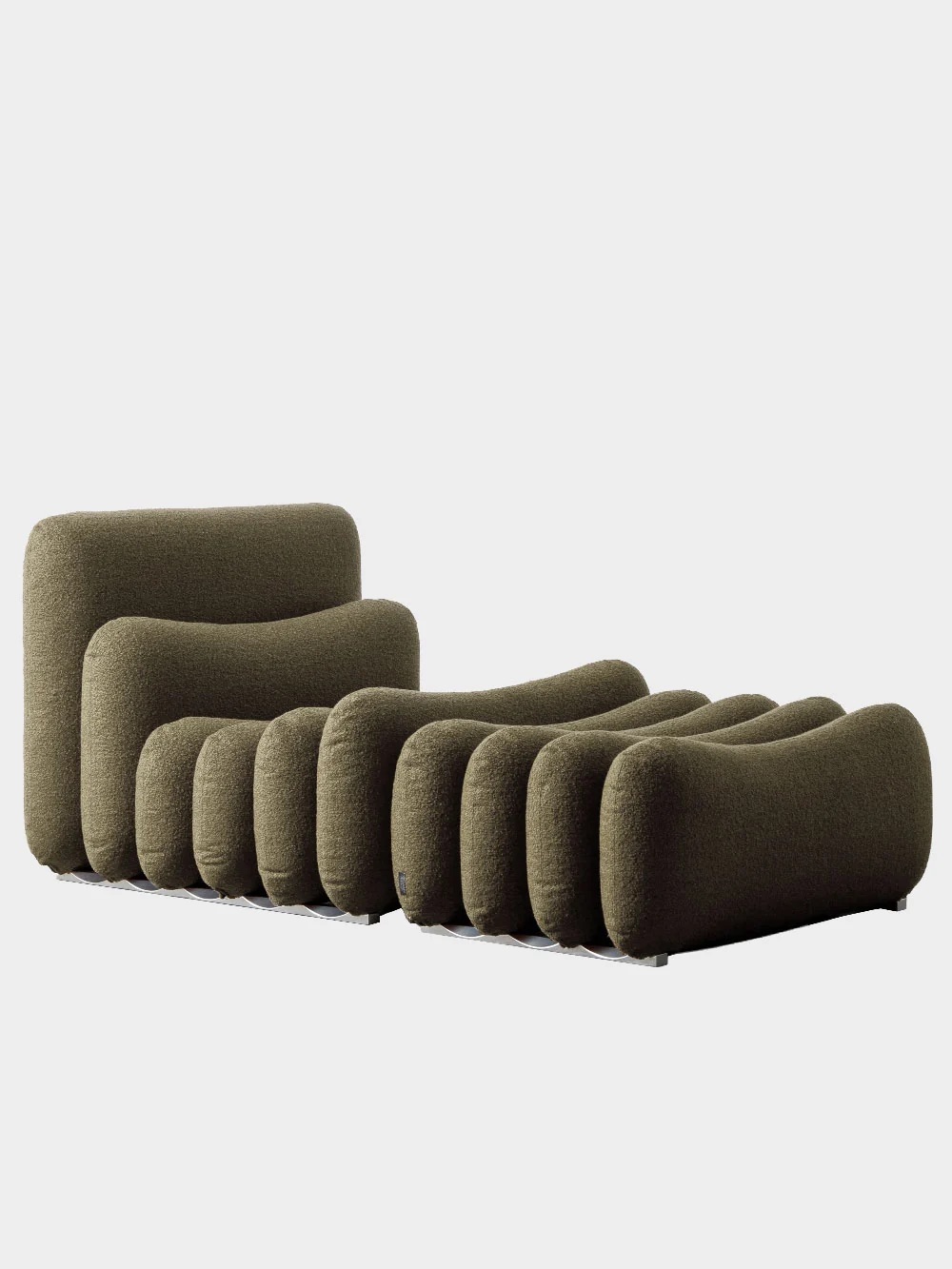 Additional System Armchair and Ottoman by Joe Colombo for Tacchini in Fabric&nbsp;Dionea 08