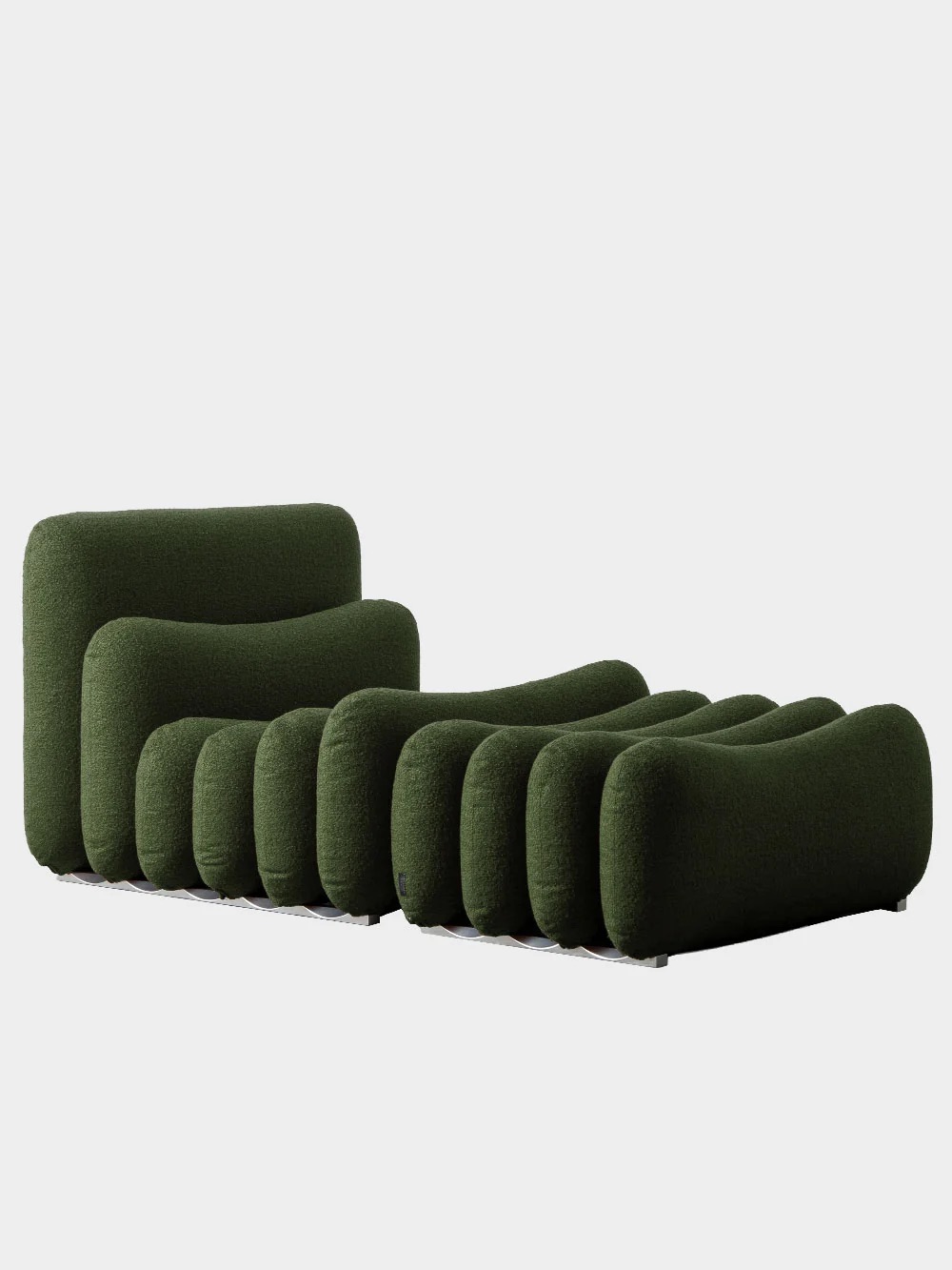 Additional System Armchair and Ottoman by Joe Colombo for Tacchini in Fabric&nbsp;Dionea 13
