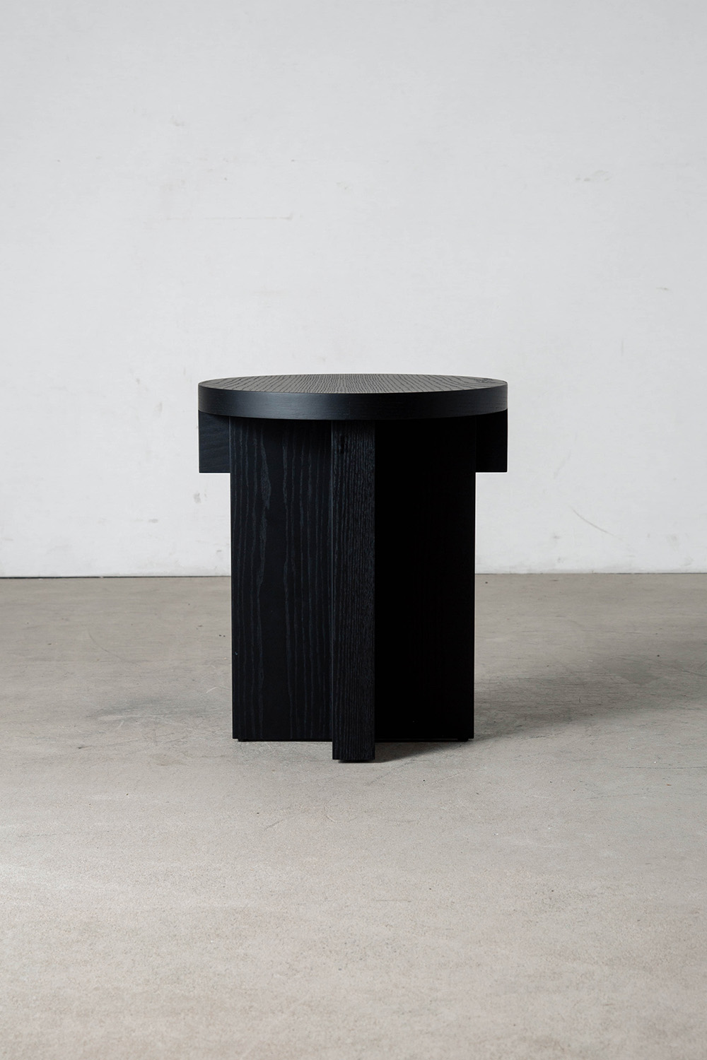 Rak Round Stool by Francesc Rifé for Kendo in Black Ash