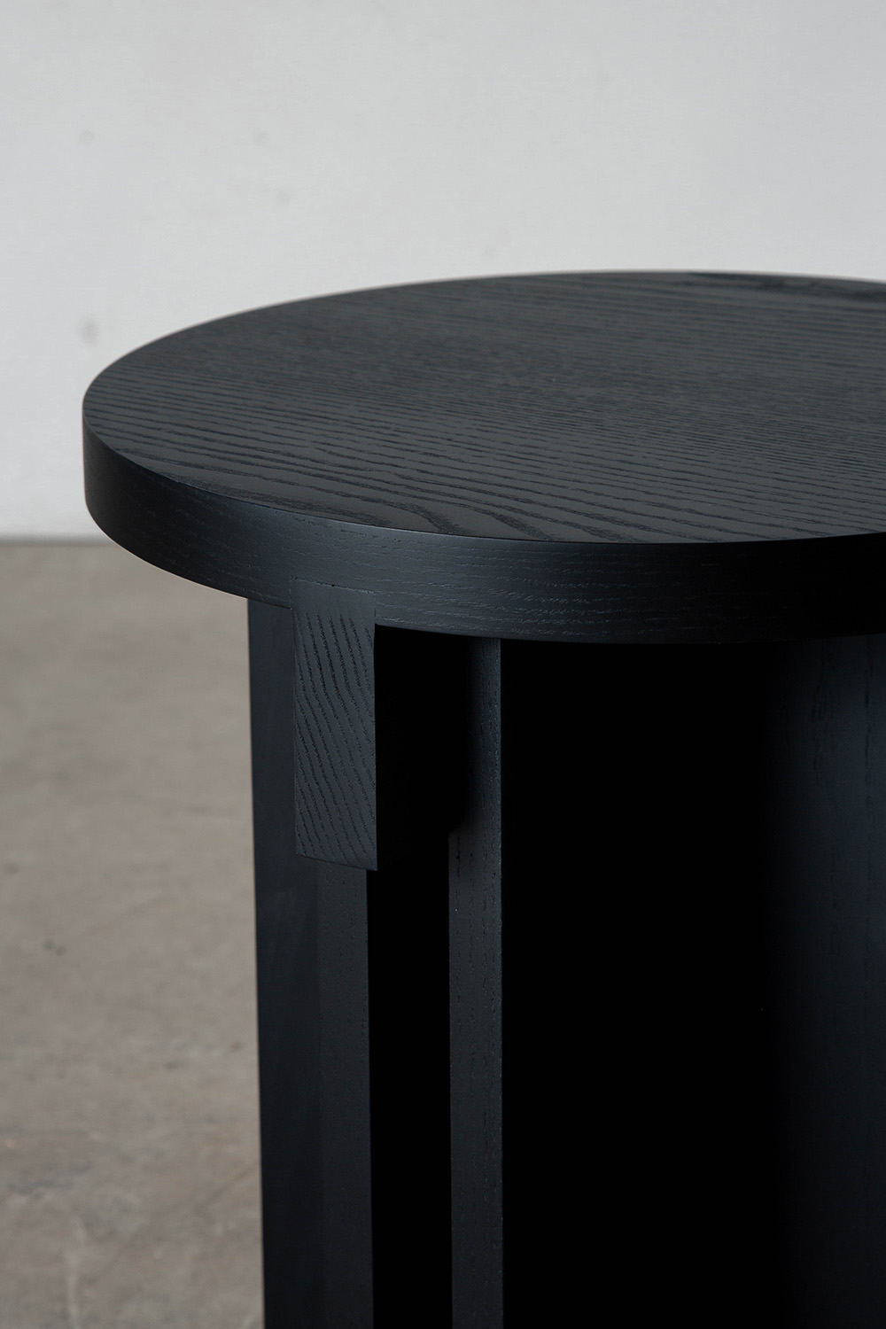 Rak Round Stool by Francesc Rifé for Kendo in Black Ash
