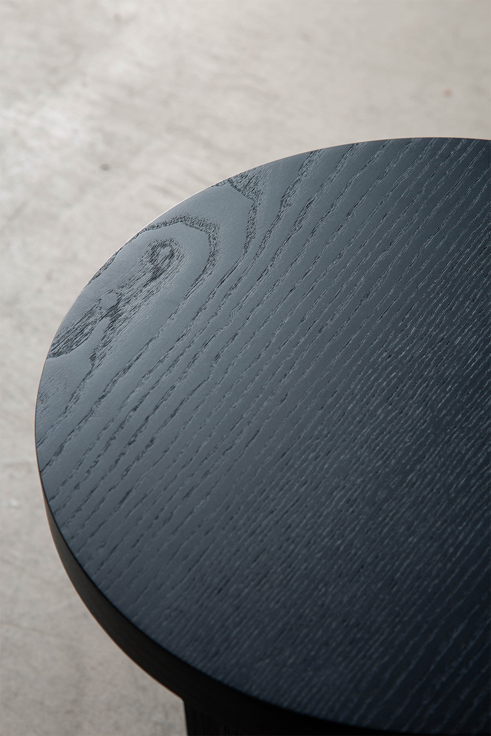Rak Round Stool by Francesc Rifé for Kendo in Black Ash