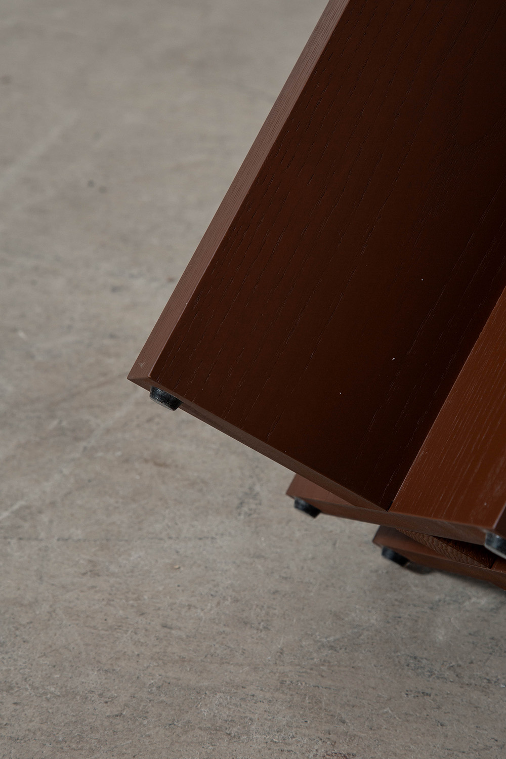 Rak Round Stool by Francesc Rifé for Kendo in Burgundy Ash