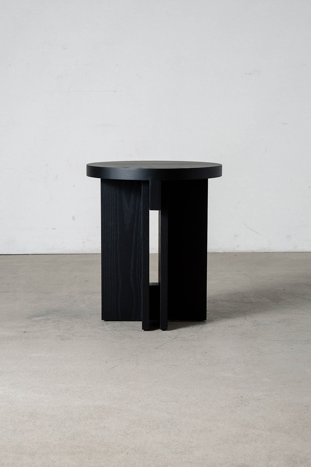 Rak Round Stool by Francesc Rifé for Kendo in Black Ash