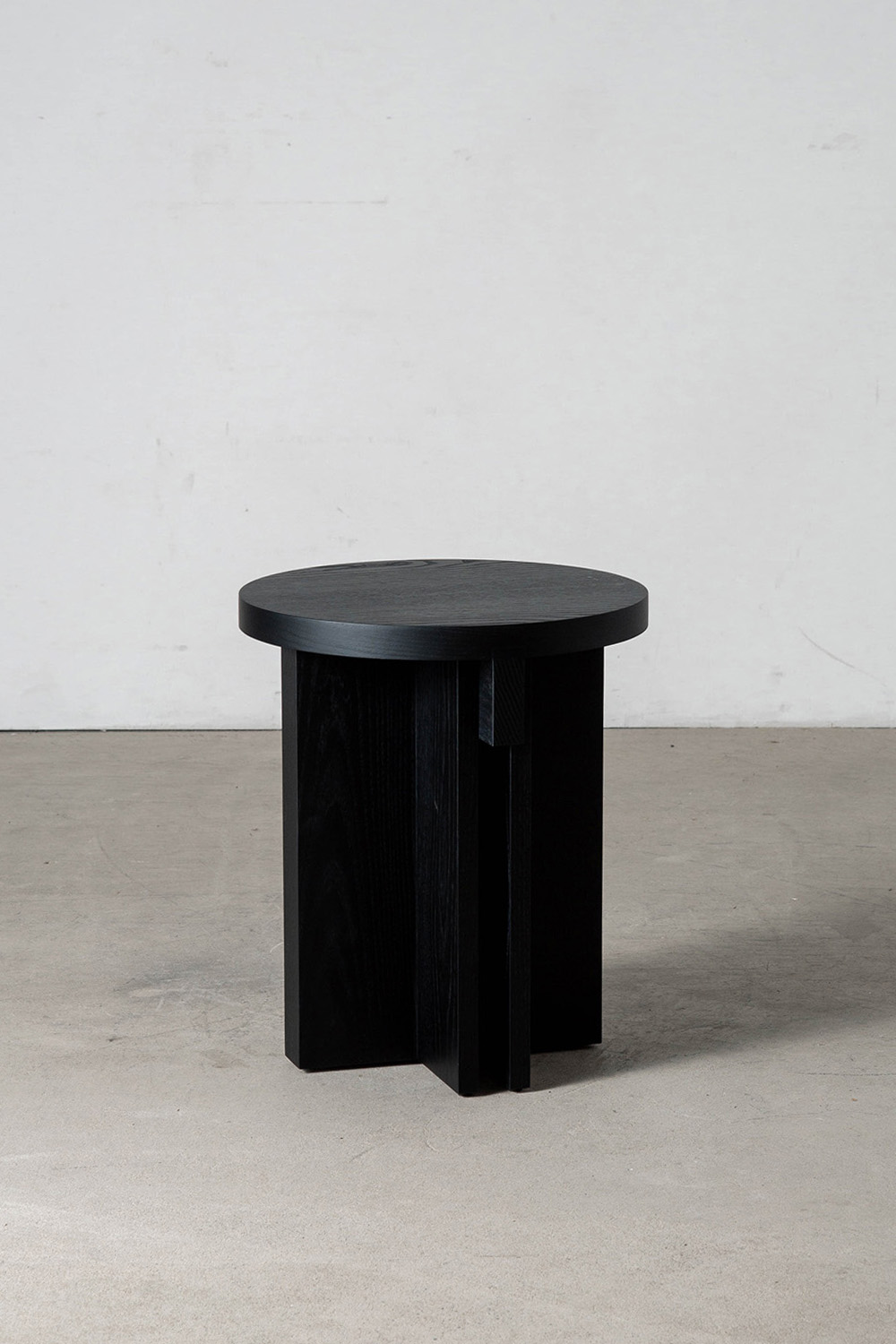 Rak Round Stool by Francesc Rifé for Kendo in Black Ash