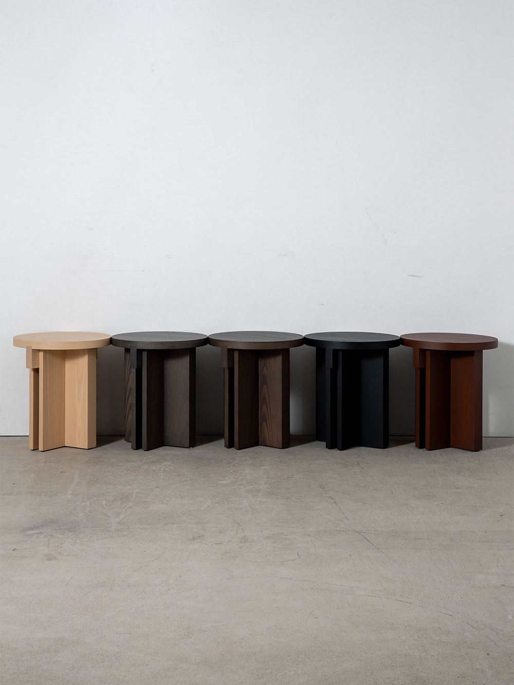 Rak Round Stool by Francesc Rifé for Kendo in Black Ash