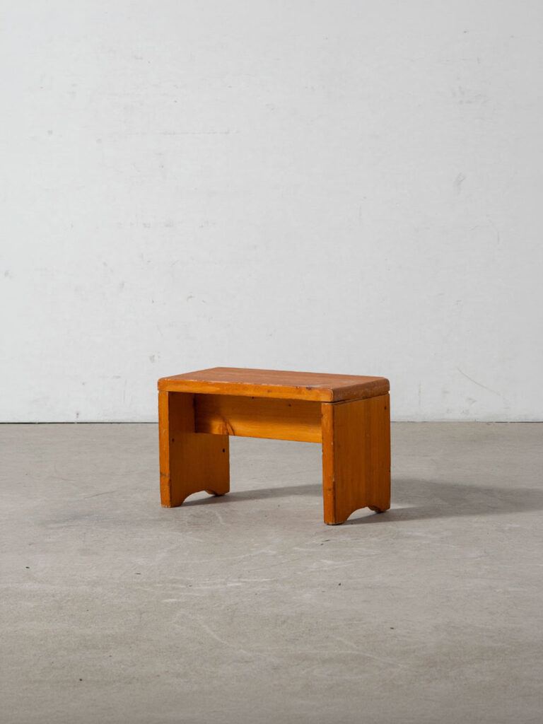 Stool by Charlotte Perriand for Les Arcs in Pine