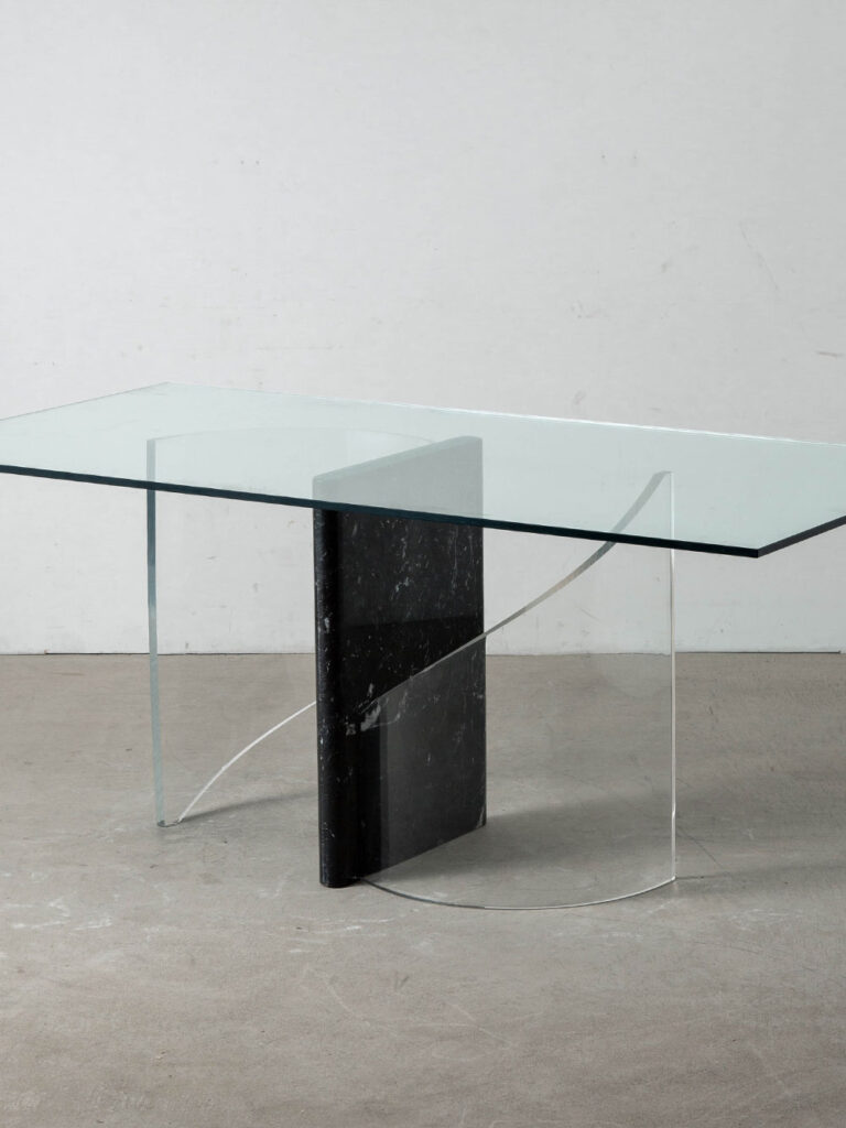 Dining Table in Marble , Acrylic and Glass