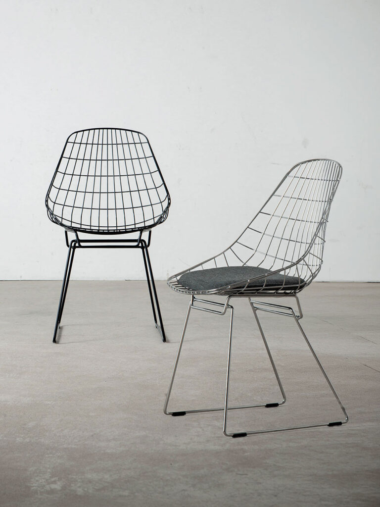 SM05 Wire Dining Chair by Cees Braakman for Pastoe in Steel , Chrome