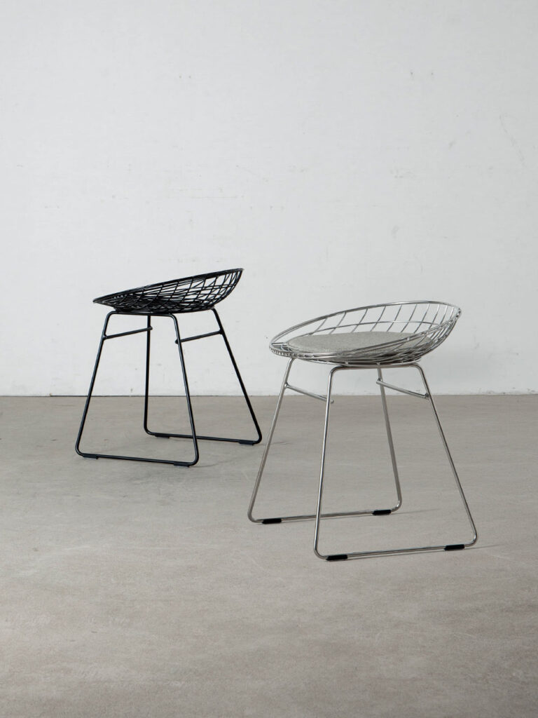 KM05 Wire Stool by Cees Braakman for Pastoe in Steel , Chrome
