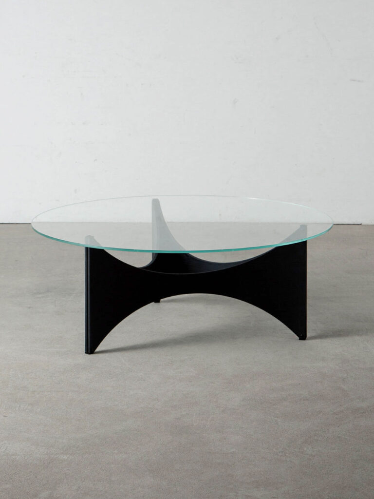 TZ 75 Coffee Table by Werner Blaser for Pastoe in Glass and Beech , Oak
