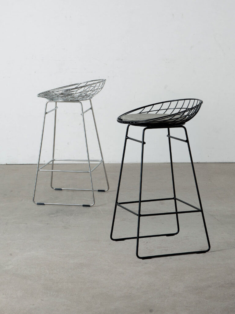 Wire Bar Stool by Cees Braakman for Pastoe in Steel , Chrome