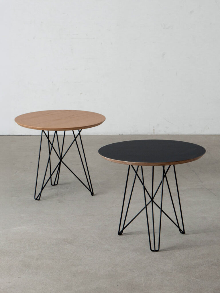 IJhorst Side Tables Medium by Constant Nieuwenhuys for Pastoe in Metal and Fenix Black , Oak