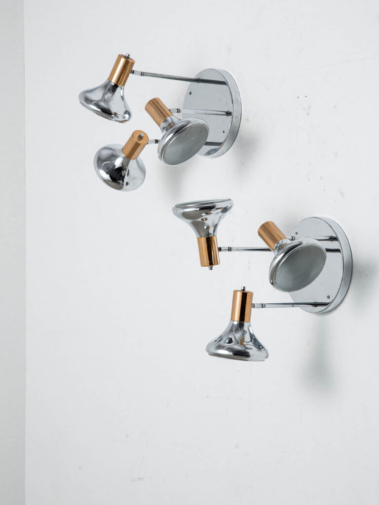 Wall Lamp in Chrome and Brass