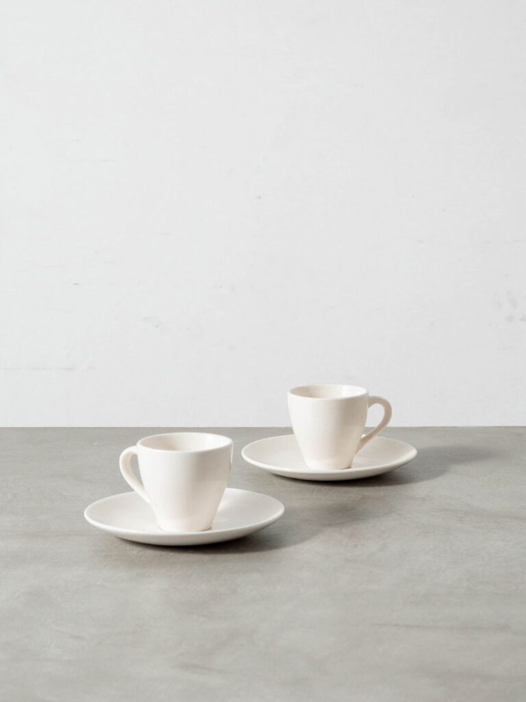 Coffee Cup & Saucer Set by Sori Yanagi for Matsumura & Co in Ceramic