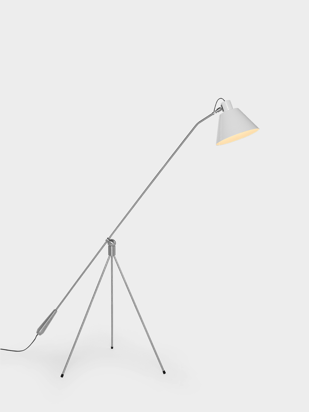 Magneto Floor Lamp by Henk Fillekes for Pastoe in Aluminum White