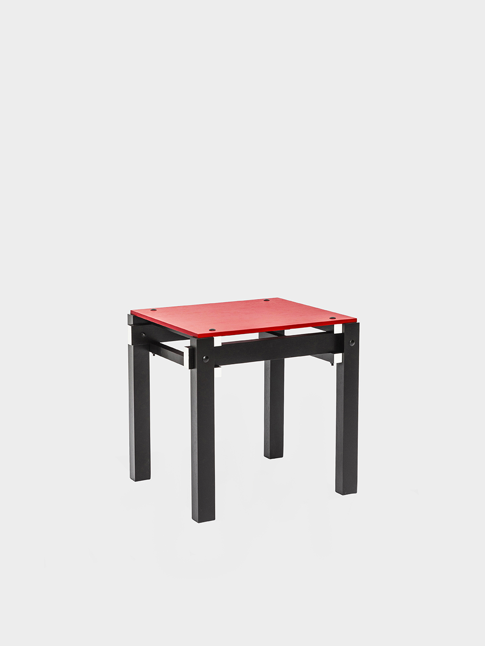 Military Stool by Gerrit Thomas Rietveld for Pastoe in Oak&nbsp;Red / Black