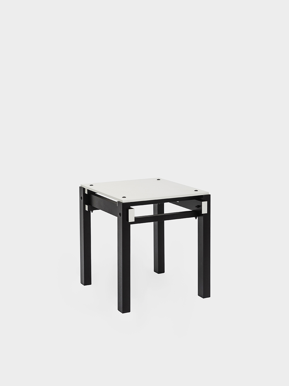 Military Stool by Gerrit Thomas Rietveld for Pastoe in Oak&nbsp;White / Black
