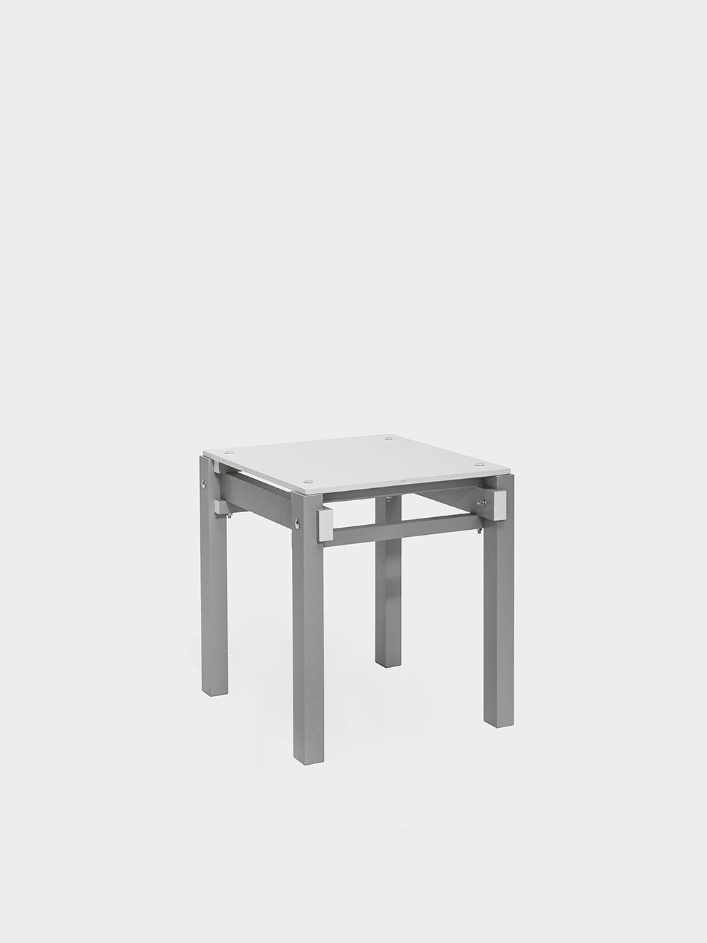 Military Stool by Gerrit Thomas Rietveld for Pastoe in Oak&nbsp;White / Grey