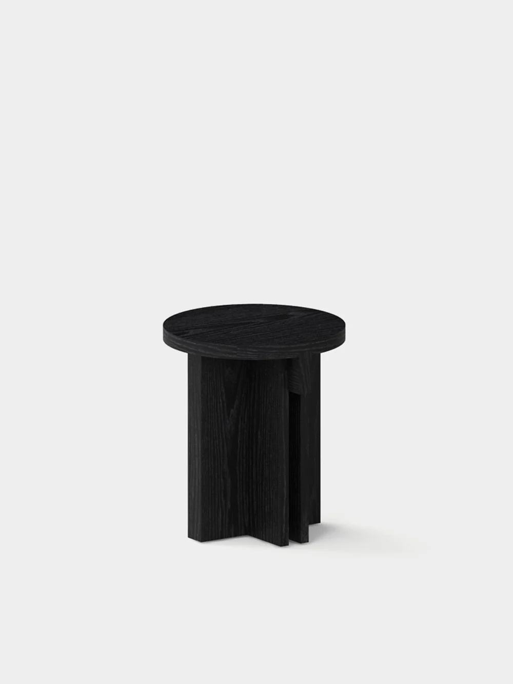 Rak Round Stool by Francesc Rifé for Kendo in Black Ash&nbsp;Black