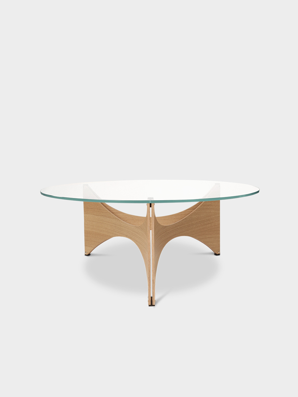 TZ 75 Coffee Table by Werner Blaser for Pastoe in Glass and Beech , Oak&nbsp;Natural