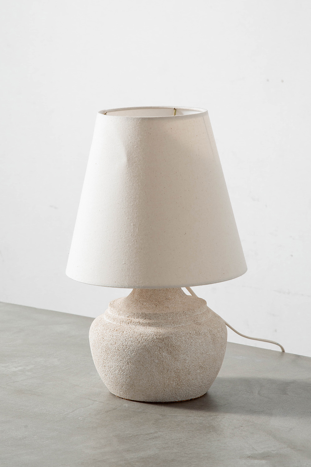Table Lamp in Stone and Fabric