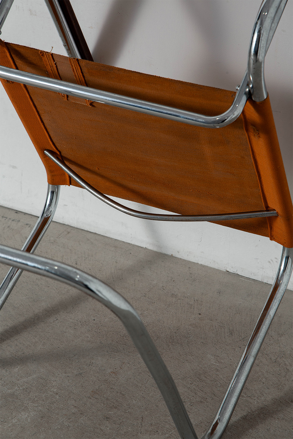 B55 Chair by Marcel Breuer for THONET in Chrome , Wood and Canvas