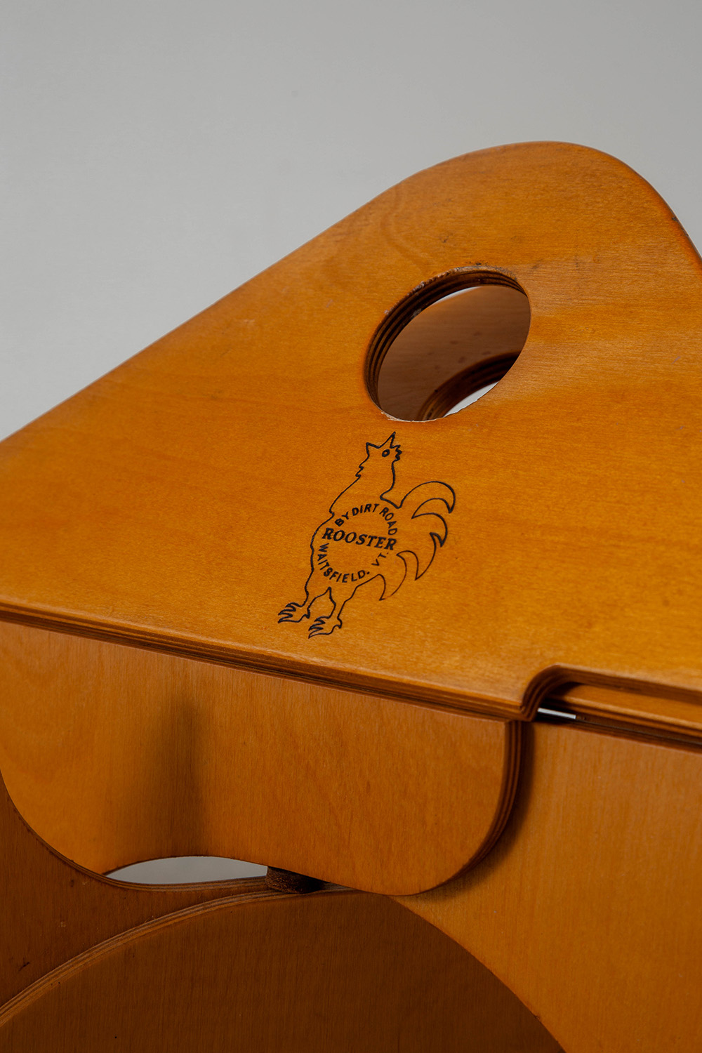 Rooster Folding Stool by Barry Simpson in Wood