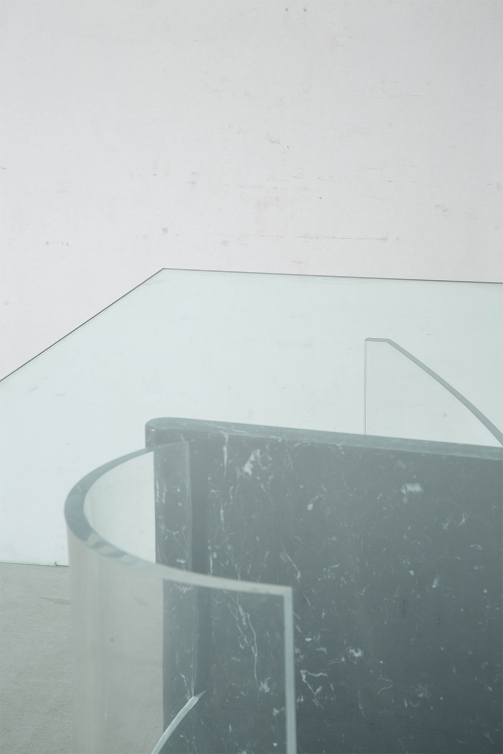 Dining Table in Marble , Acrylic and Glass
