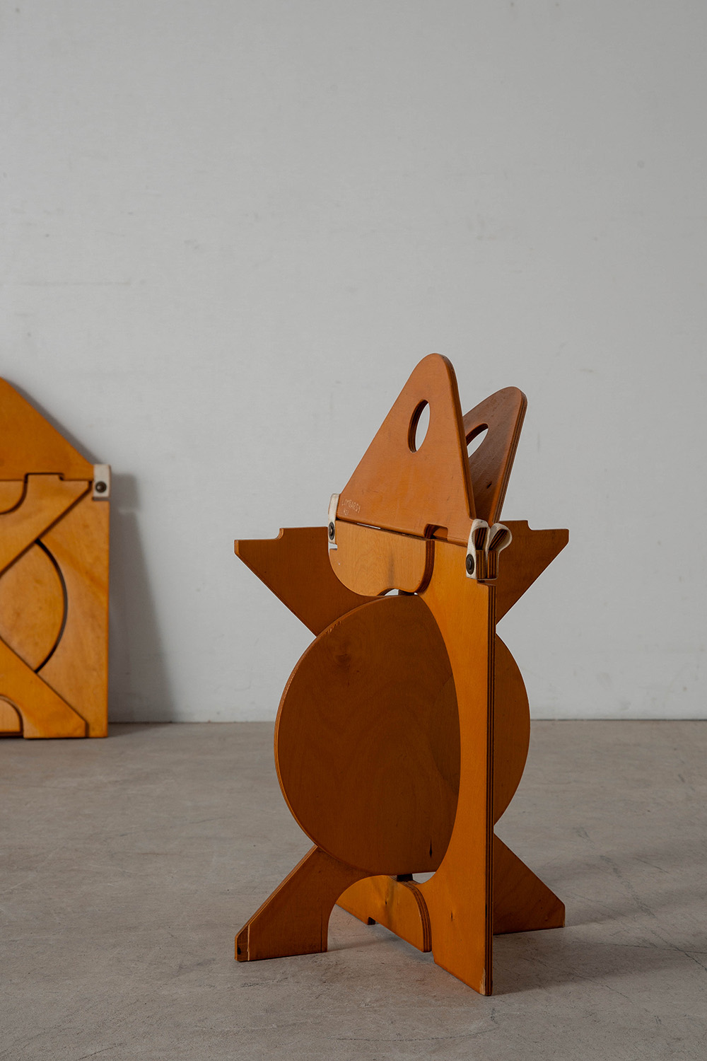 Rooster Folding Stool by Barry Simpson in Wood