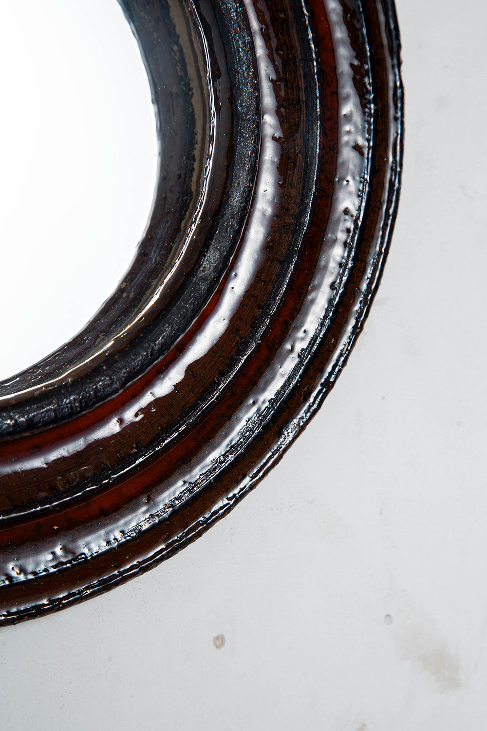 Mirror by Gérard Hofmann for VALLAURIS in Glass and Ceramic