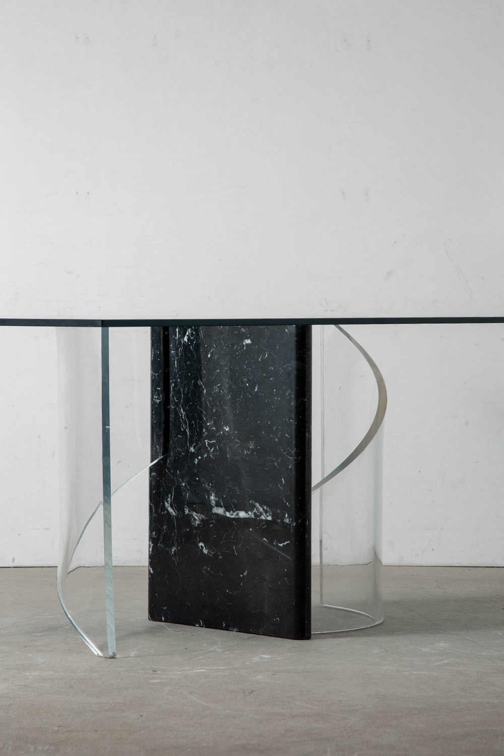 Dining Table in Marble , Acrylic and Glass