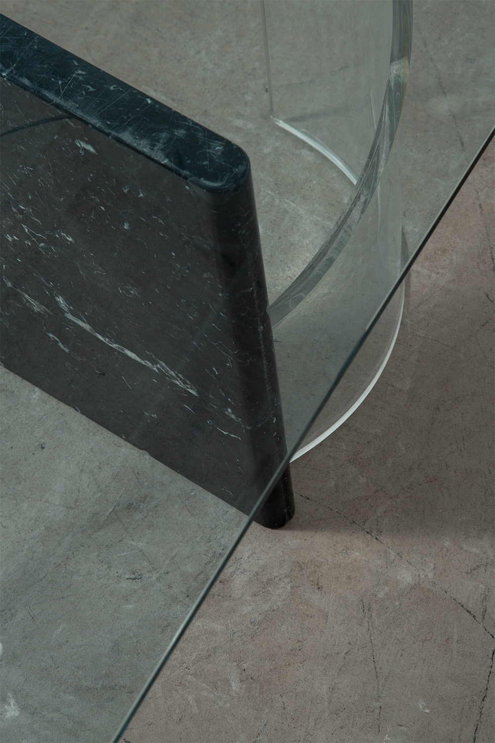 Dining Table in Marble , Acrylic and Glass