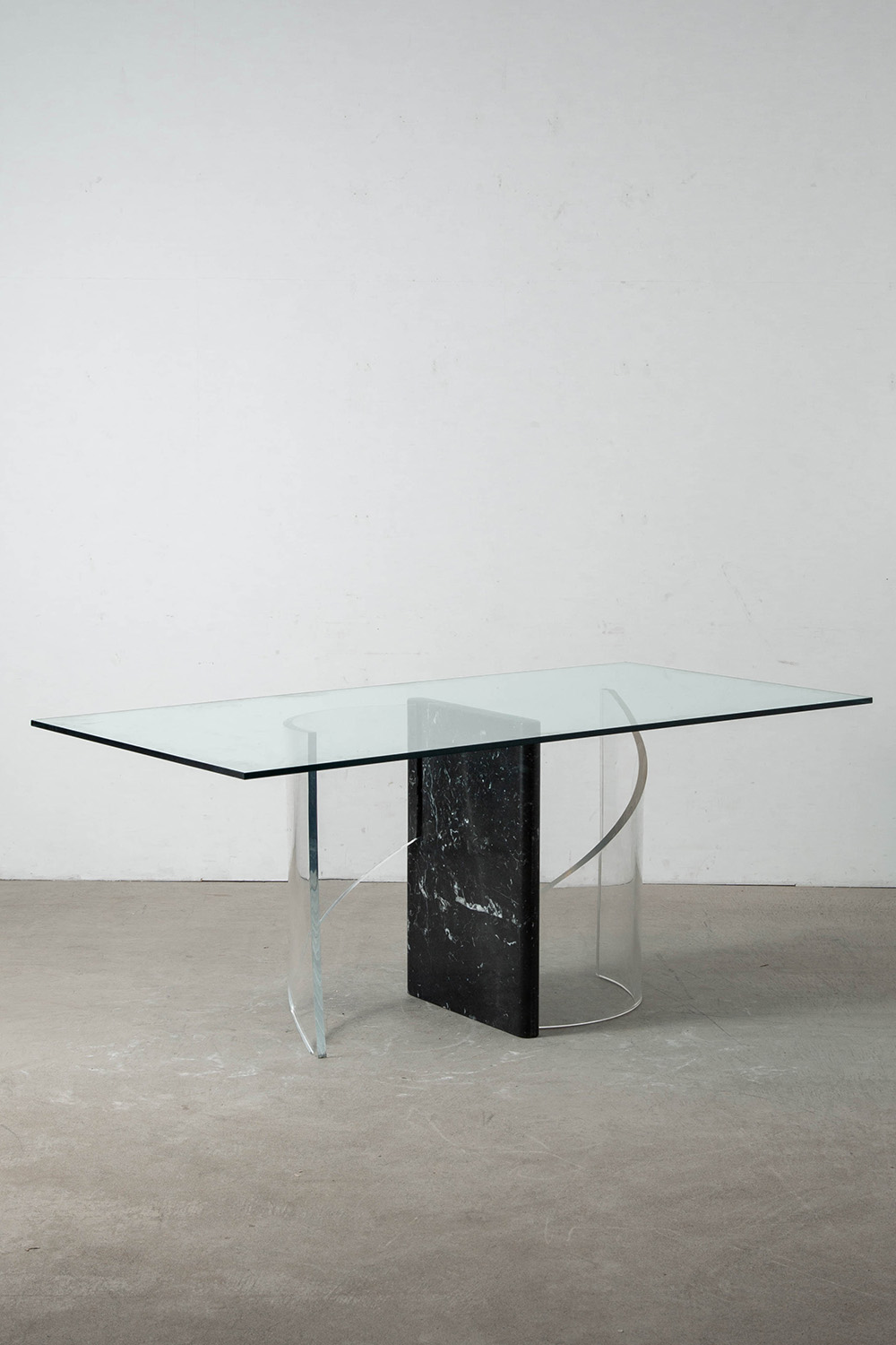 Dining Table in Marble , Acrylic and Glass