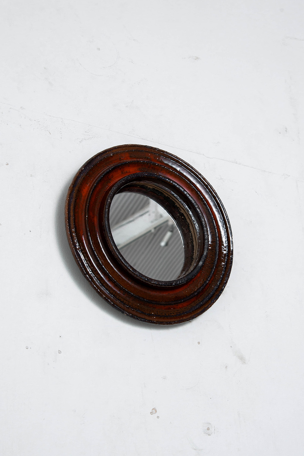 Mirror by Gérard Hofmann for VALLAURIS in Glass and Ceramic