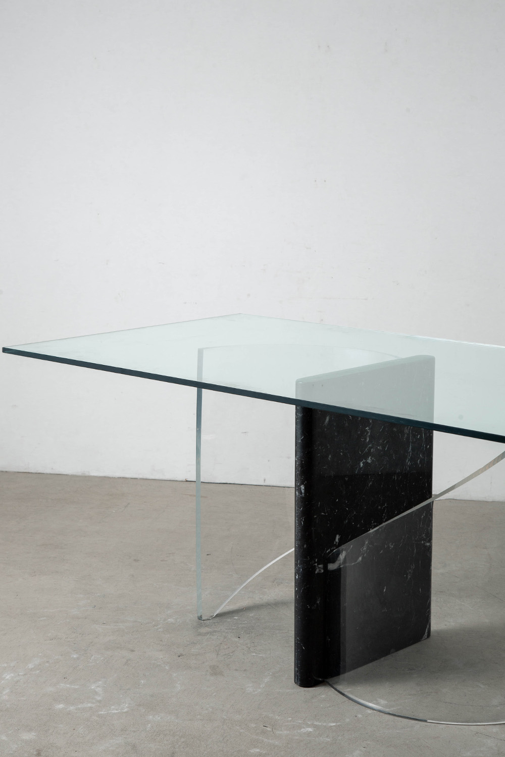 Dining Table in Marble , Acrylic and Glass