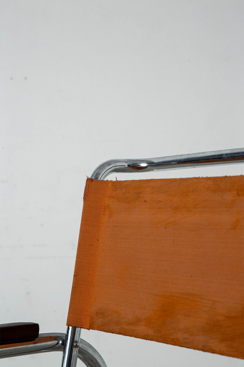 B55 Chair by Marcel Breuer for THONET in Chrome , Wood and Canvas