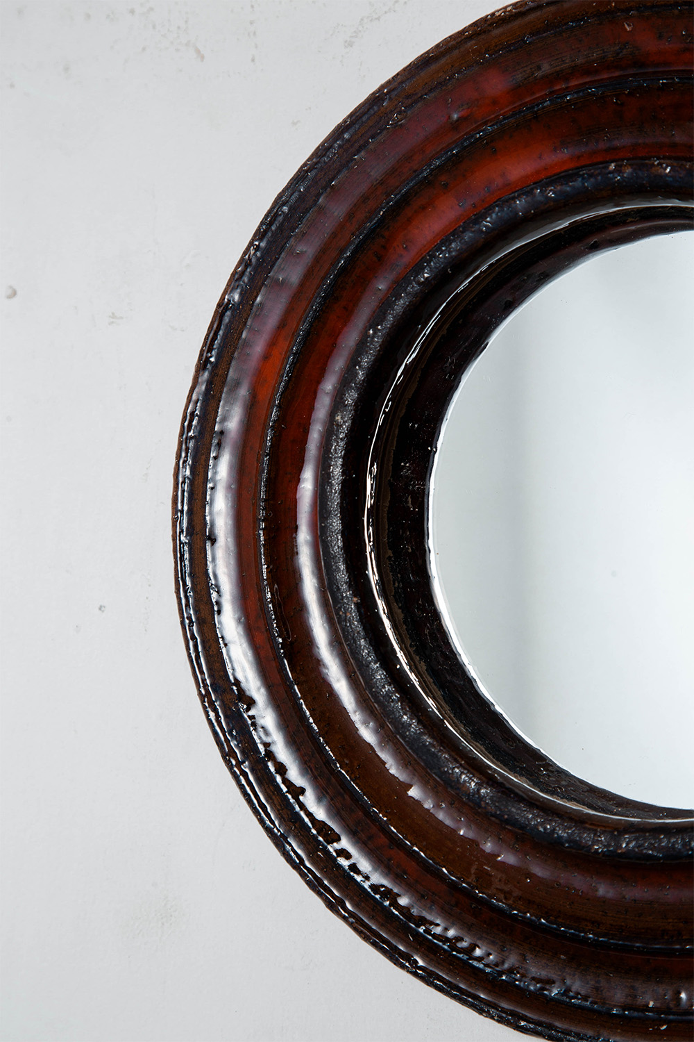 Mirror by Gérard Hofmann for VALLAURIS in Glass and Ceramic