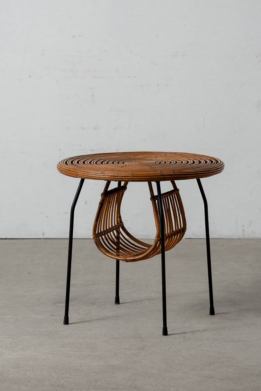 Coffee Table in Rattan and Steel