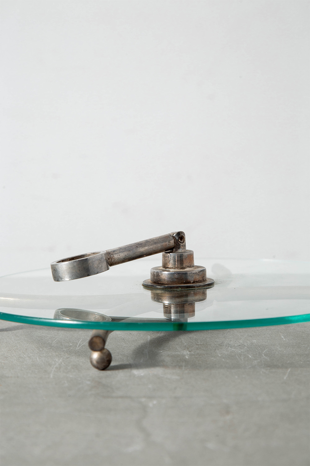 Serving Tray in Glass and Steel