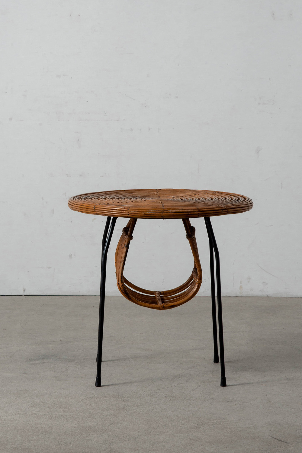 Coffee Table in Rattan and Steel